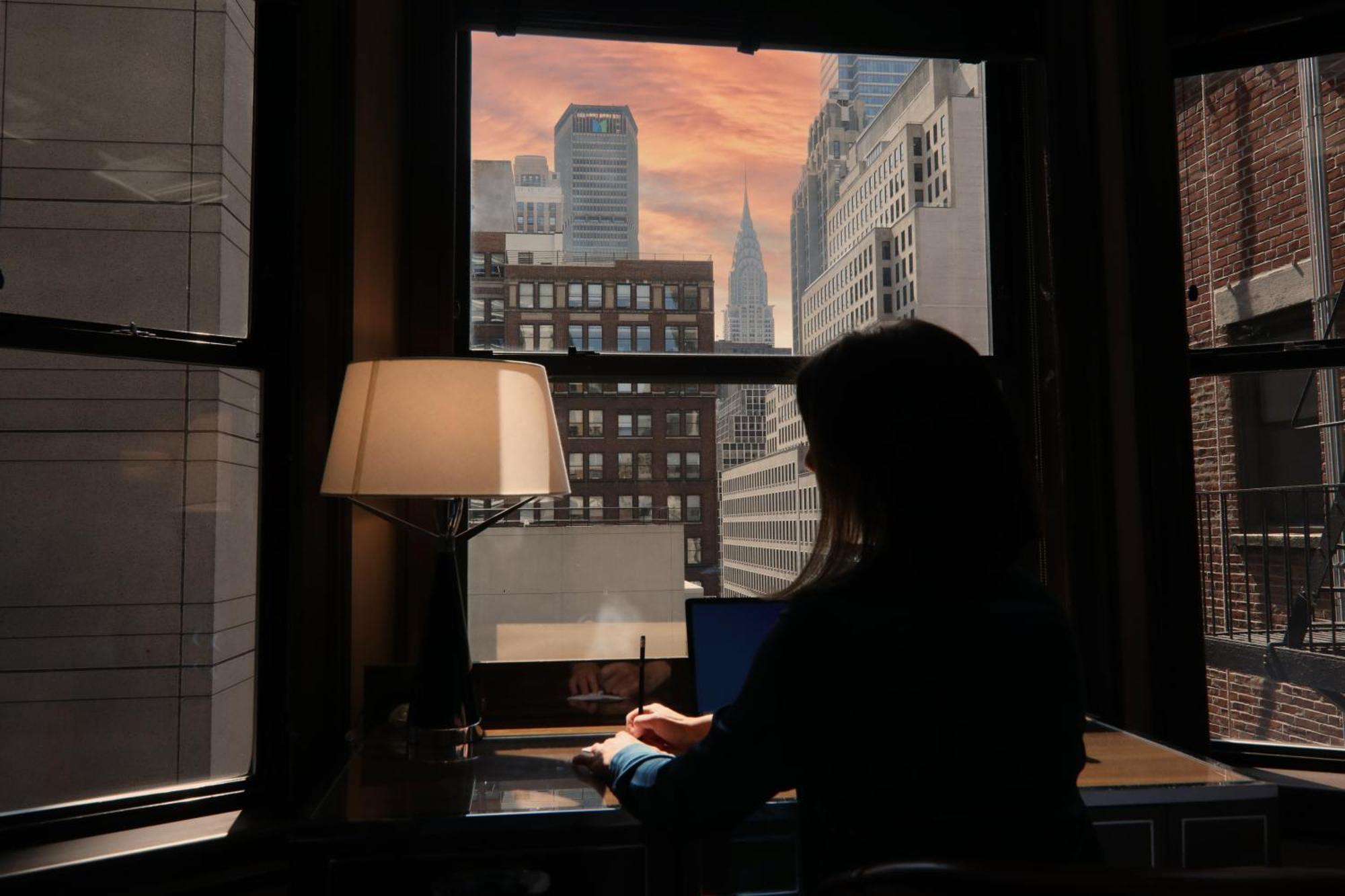 Iroquois New York Times Square Hotel Exterior photo A student studying at the New York University